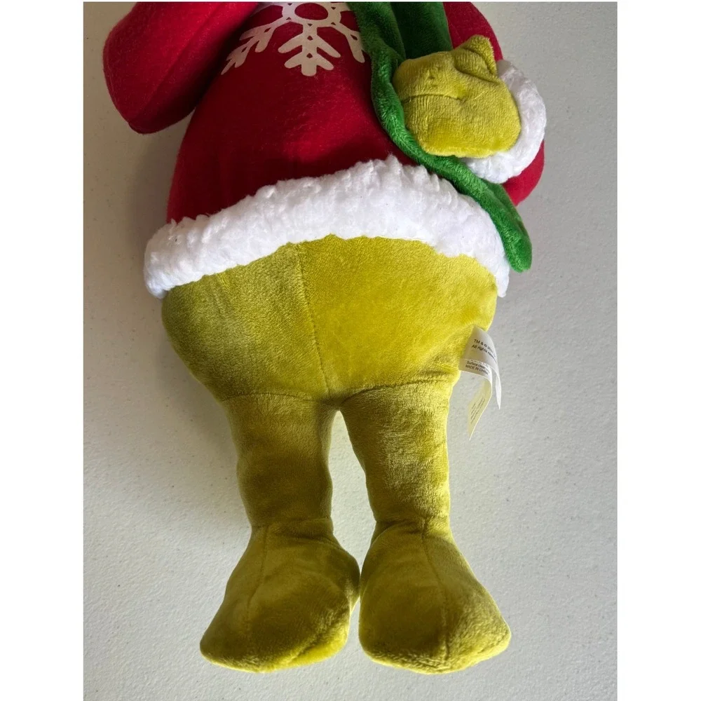 Gemmy Dr Seuss The Grinch Plush Greeter 22in Green Christmas Snowflake Sweater